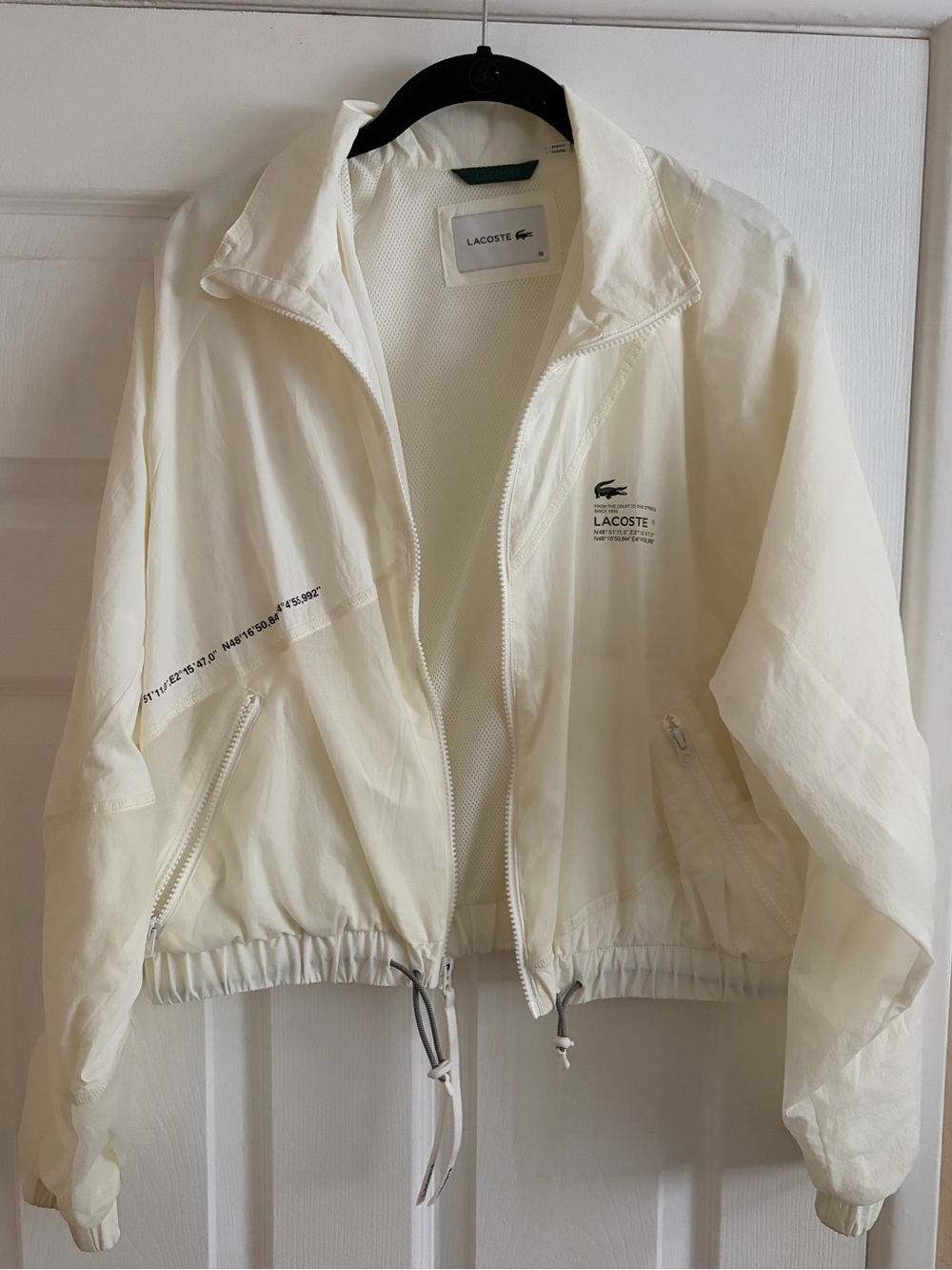 Lacoste Women's Cream Windbreaker Jacket